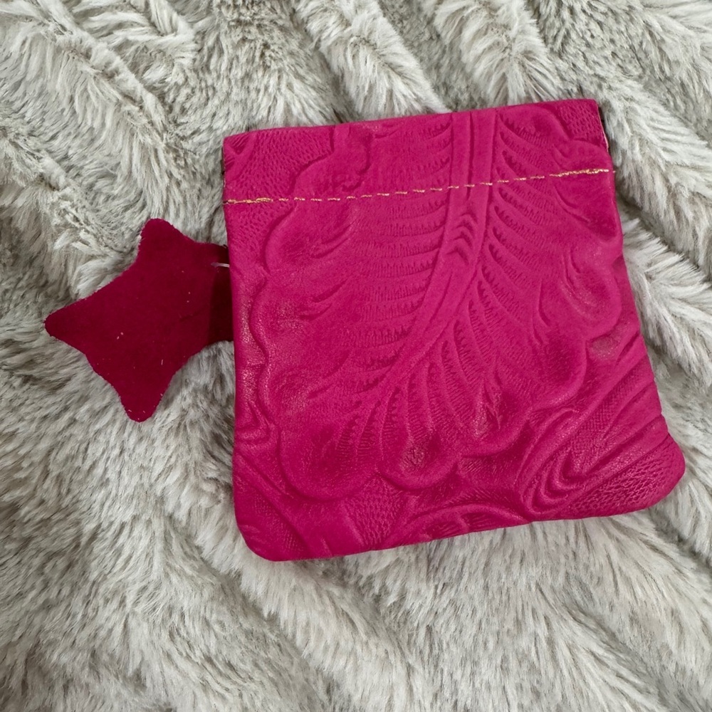 Be Love Tooled Leather Coin Purse – Fuchsia Pink - Picture 2 of 3